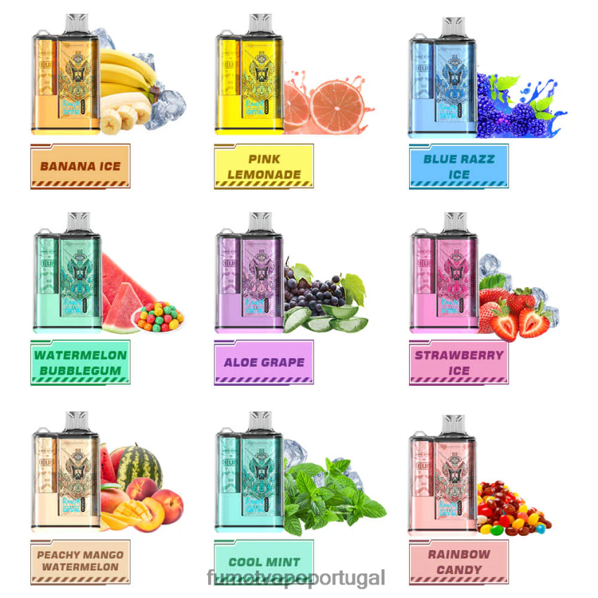 Fumot Flavours - Fumot Crystal Caixa vape descartável de 20ml 12000 (1 peça) uva morango 82R648279