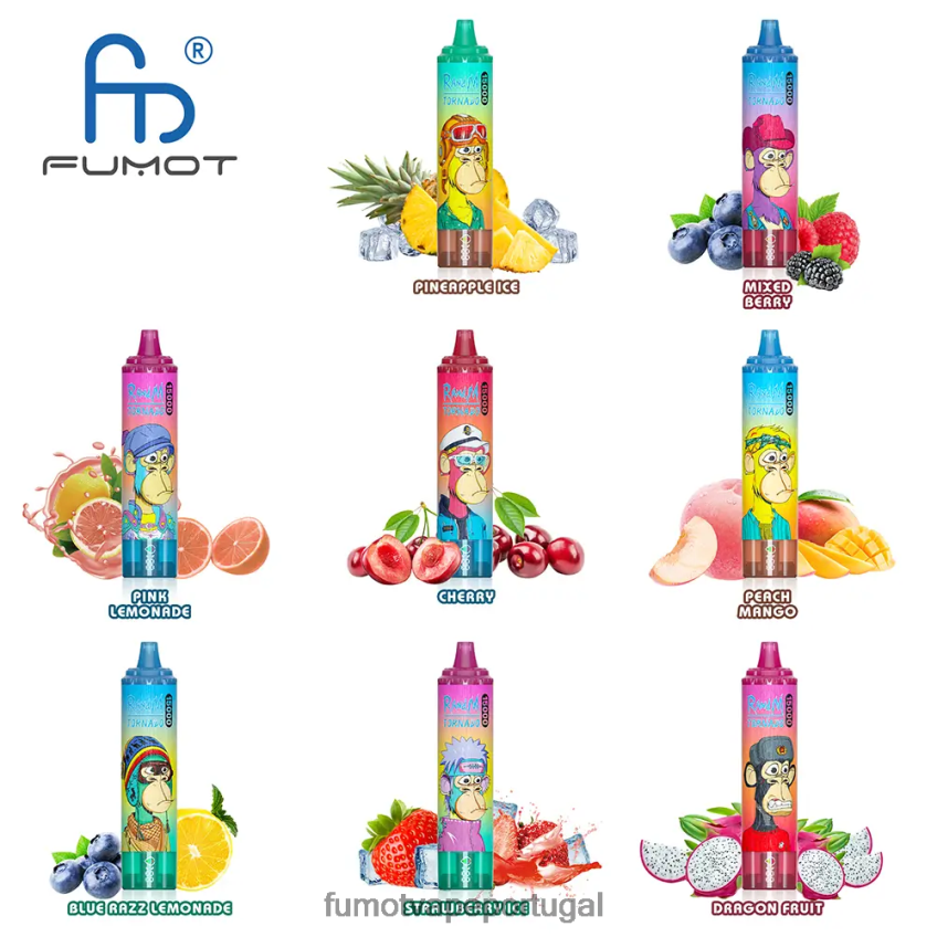 Fumot Flavours - Fumot Tornado 15000 vapores descartáveis ​​- 25ml (1 peça) gelo de pêssego 82R648179