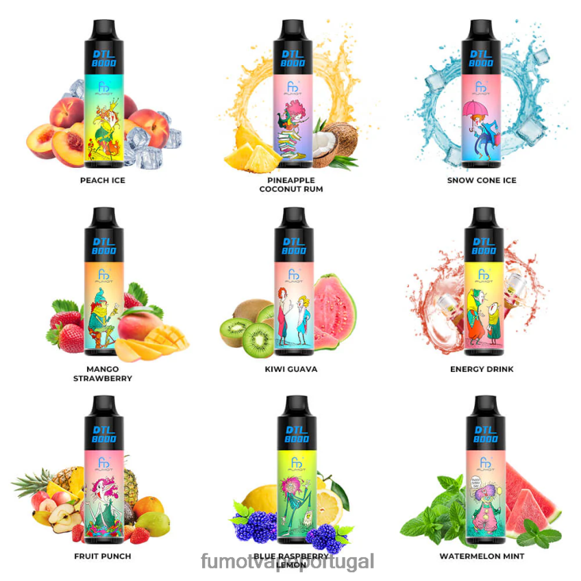 Fumot Shop - Fumot DTL Caneta vape descartável 8000 - 16ml (1 peça) hortelã de mirtilo 82R648416
