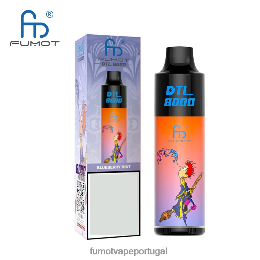 Fumot Shop - Fumot DTL Caneta vape descartável 8000 - 16ml (1 peça) hortelã de mirtilo 82R648416