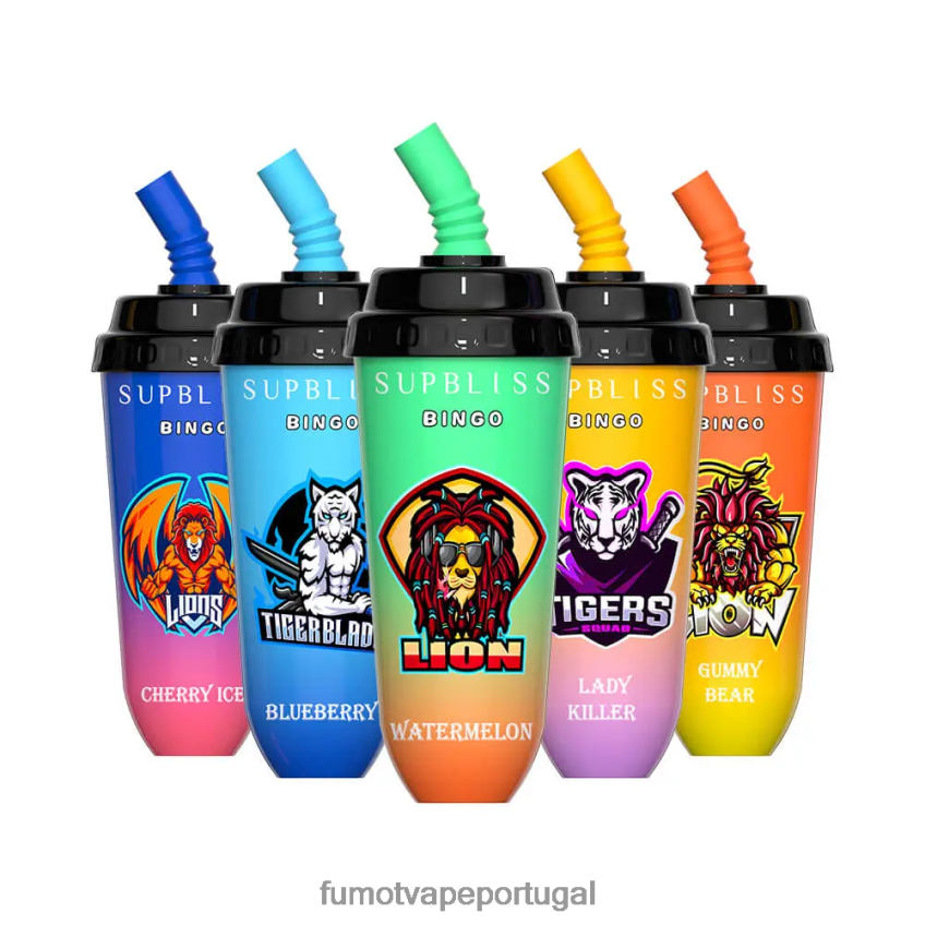 Fumot Shop - Fumot Supbliss Bingo Dispositivo vape pod descartável 8000 - 16ml (1 peça) limonada de cereja e pêssego 82R648396