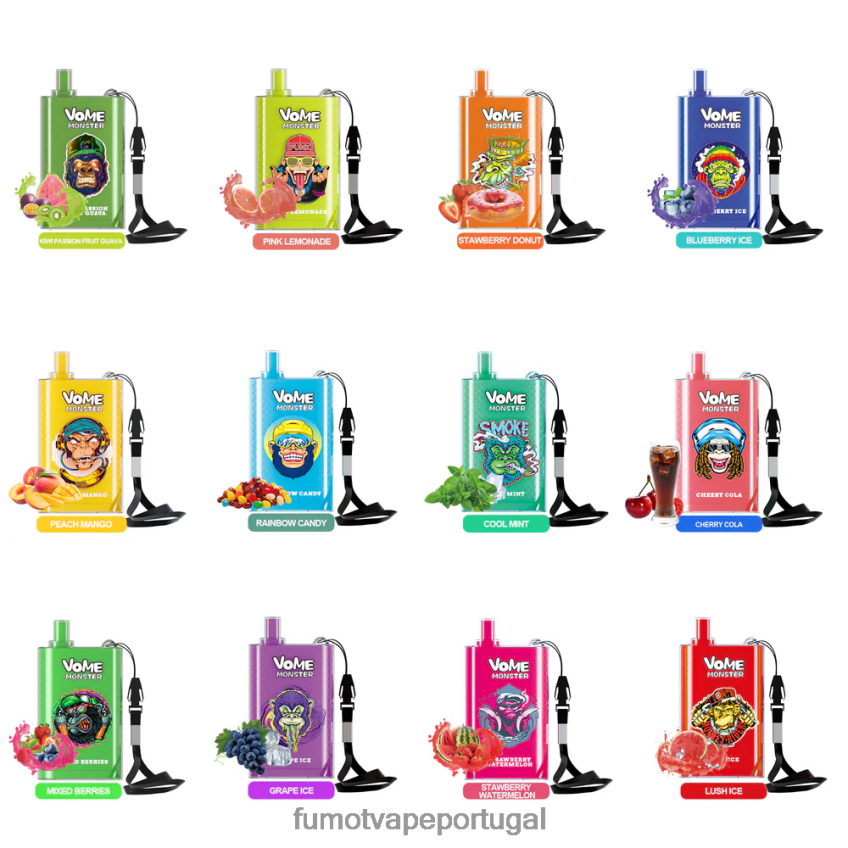 Fumot Shop - Fumot Vome Monster 10000 dispositivos vape pod descartáveis ​​- 20ml (1 peça) gelo de mirtilo 82R648426