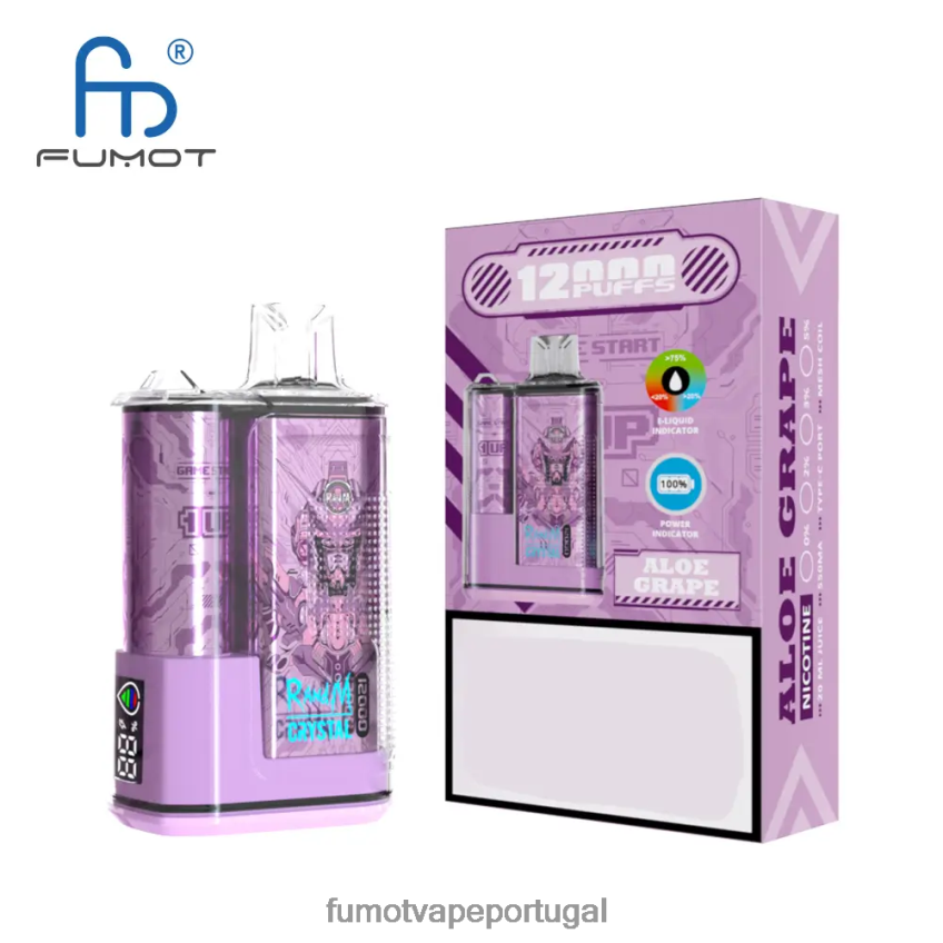 Fumot Tech - Fumot Crystal Caixa vape descartável de 20ml 12000 (1 peça) gelo de morango 82R648280