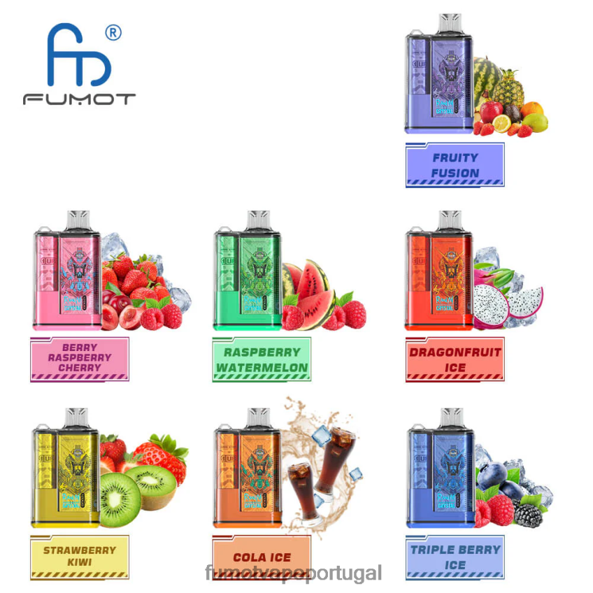 Fumot Tech - Fumot Crystal Caixa vape descartável de 20ml 12000 (1 peça) gelo de morango 82R648280
