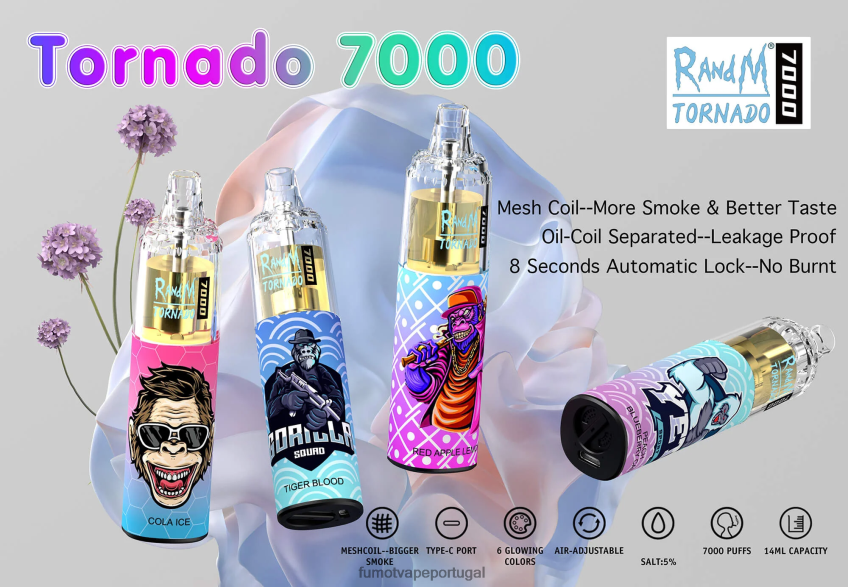 Fumot Tech - Fumot Tornado Caneta vape descartável 7000 - 14ml (1 peça) cereja 82R64870