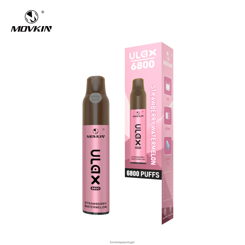Fumot Vape Online Shop - Fumot Movkin Ulax Vaporizador descartável 6800 bobina de cerâmica - 8ml (1 peça) kiwi morango 82R648328