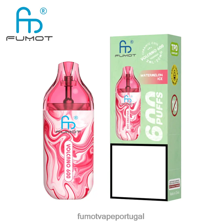 Fumot Vape Online Shop - Fumot Volcano Vape descartável compatível com 600 tpd - 2ml (conjunto de 3 peças) gelo de uva 82R648298