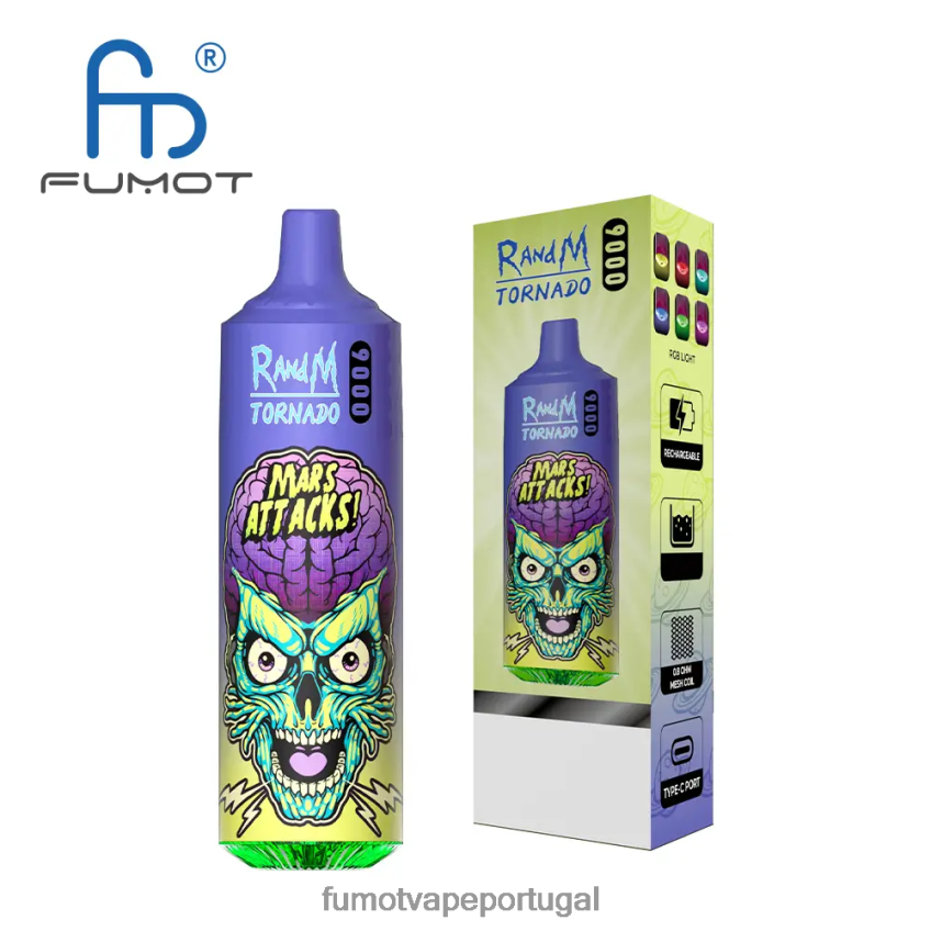 Fumot Vape Portugal - Fumot Tornado caneta vape descartável 9000 - 18ml (1 peça) gelo de pêssego de verão 82R64852