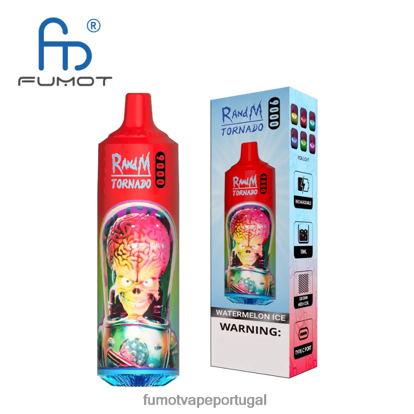 Fumot Vape Portugal - Fumot Tornado caneta vape descartável 9000 - 18ml (1 peça) gelo de pêssego de verão 82R64852