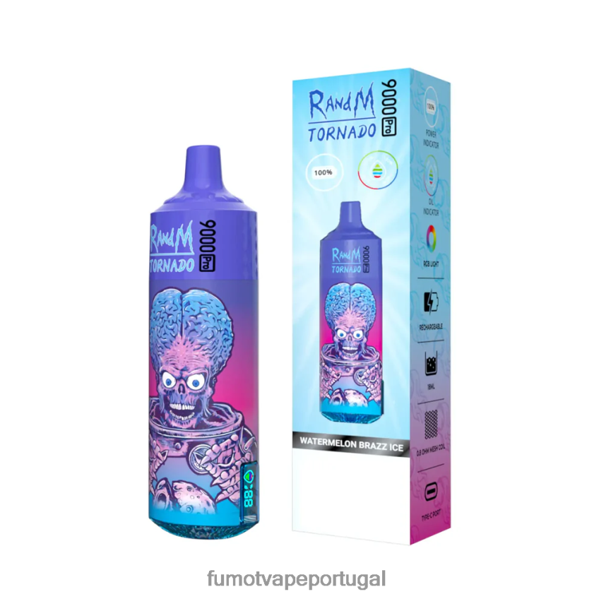 Fumot Vape Shop - Fumot Tornado 1 peça de vaporizador descartável 9000 pro 18ml gelo de goiaba 82R648217