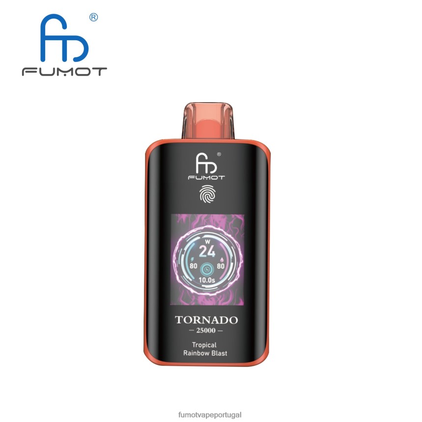 Fumot Vape Review - Fumot Tornado 25000 vapores descartáveis explosão de arco-íris tropical 2B02DX13