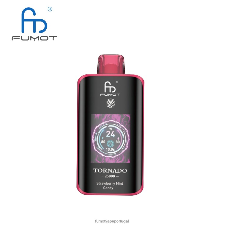 Fumot Shop - Fumot Tornado 25000 vapores descartáveis doce de morango e menta 2B02DX15